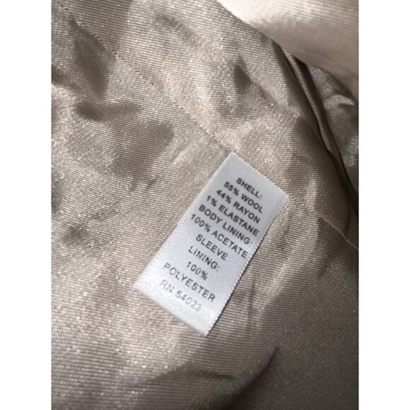 Banana Republic Twee Preppy Academia Brown Tweed Large Triple Button Blazer - Picture 6 of 8